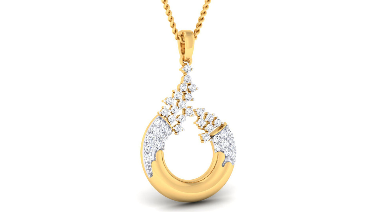 GOLD PLATED SILVER DIAMOND PENDANT SET