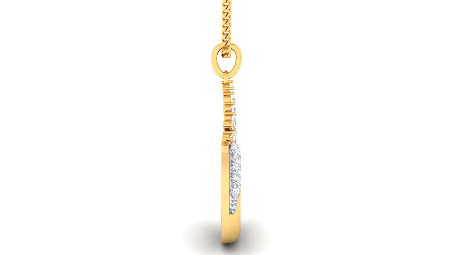 GOLD PLATED SILVER DIAMOND PENDANT SET