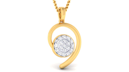 ROUNDED DESIGN 925 SILVER GOLD PLATED PENDANT SET