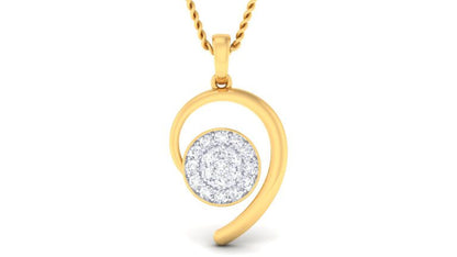 ROUNDED DESIGN 925 SILVER GOLD PLATED PENDANT SET