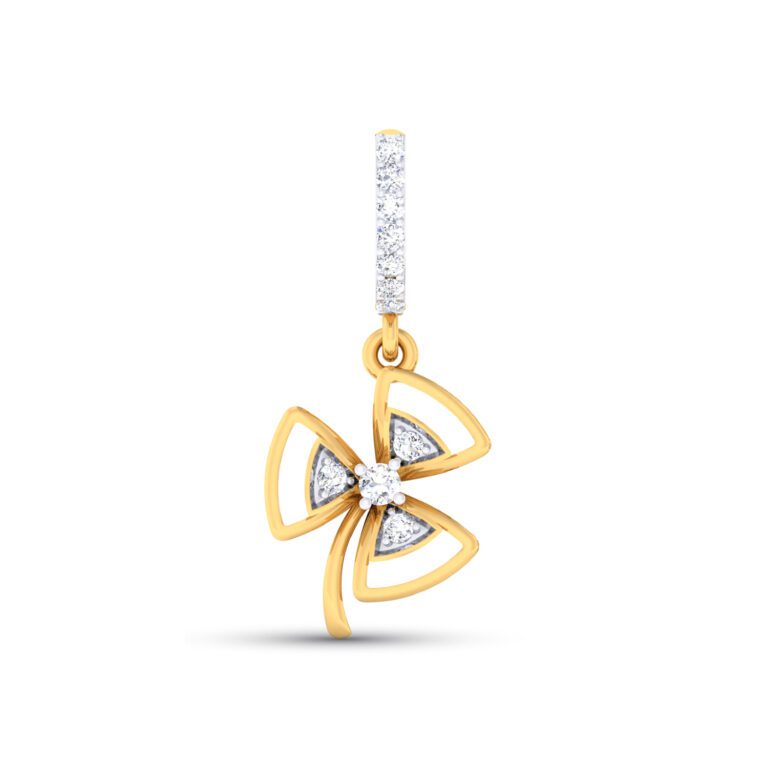 FLOWER DESIGN SILVER GOLD PLATED PENDNANT SET