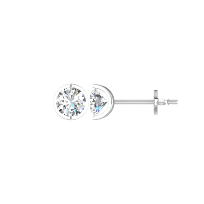 BEZEL SETTING 1 CARAT SOLITAIRE EARRING