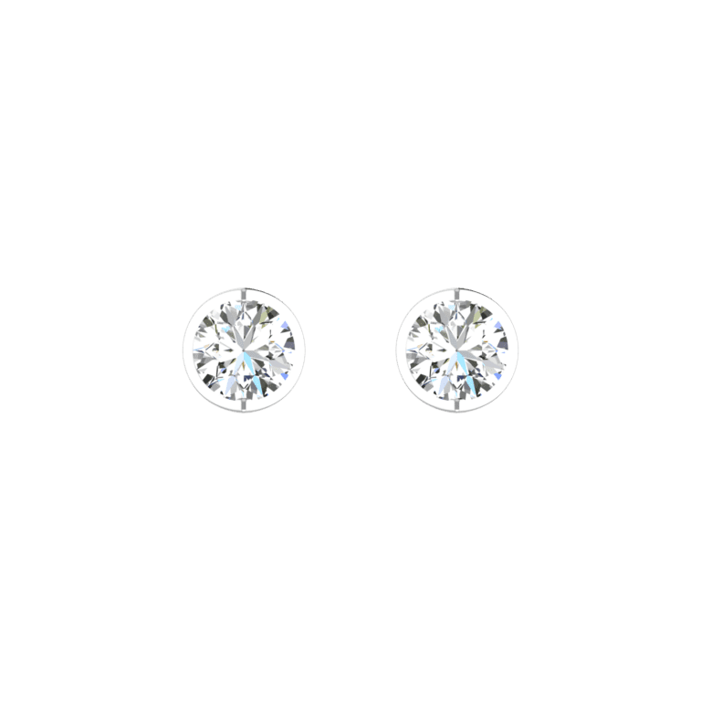 BEZEL SETTING 1 CARAT SOLITAIRE EARRING