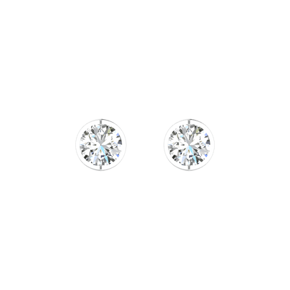 BEZEL SETTING 1 CARAT SOLITAIRE EARRING