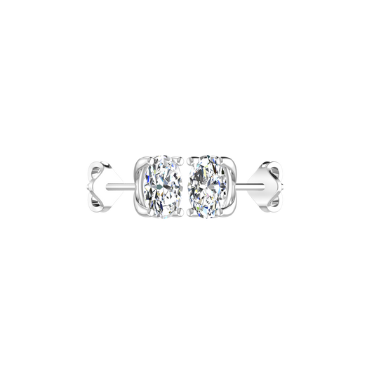 4 PRONG SMOUTH EDGE 0.5 CARAT OVAL CUT DIAMOND EARRING