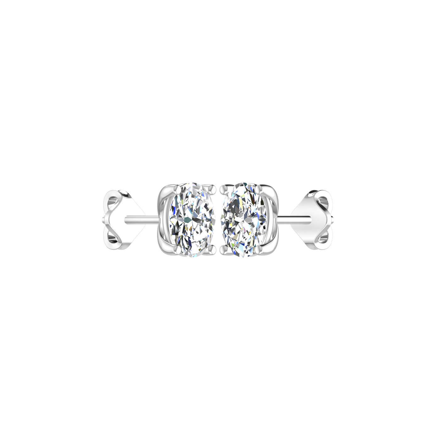 4 PRONG SMOUTH EDGE 1 CARAT OVAL CUT DIAMOND EARRING