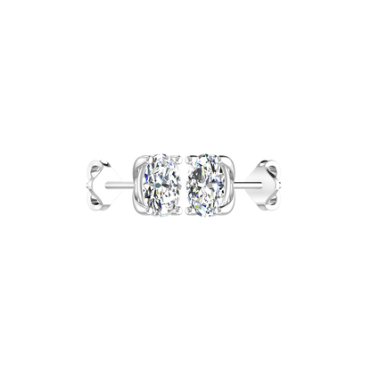 4 PRONG SMOUTH EDGE 1 CARAT OVAL CUT DIAMOND EARRING