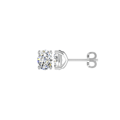 4 PRONG SMOUTH EDGE 1 CARAT OVAL CUT DIAMOND EARRING