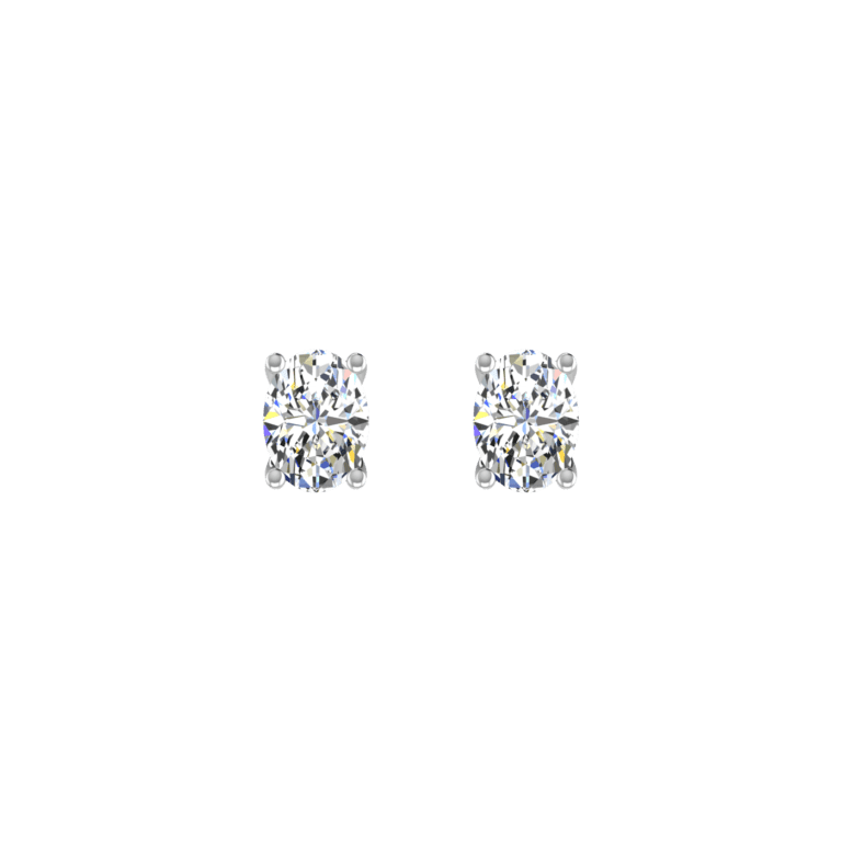 4 PRONG SMOUTH EDGE 1 CARAT OVAL CUT DIAMOND EARRING