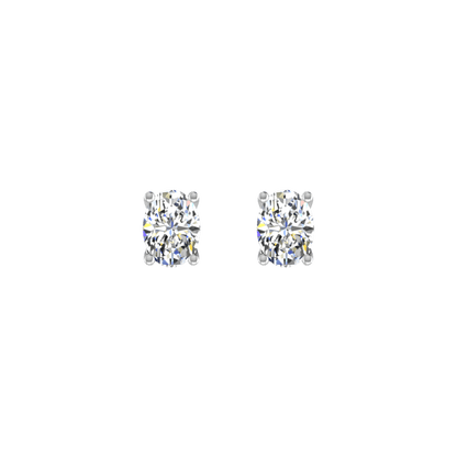 4 PRONG SMOUTH EDGE 1 CARAT OVAL CUT DIAMOND EARRING