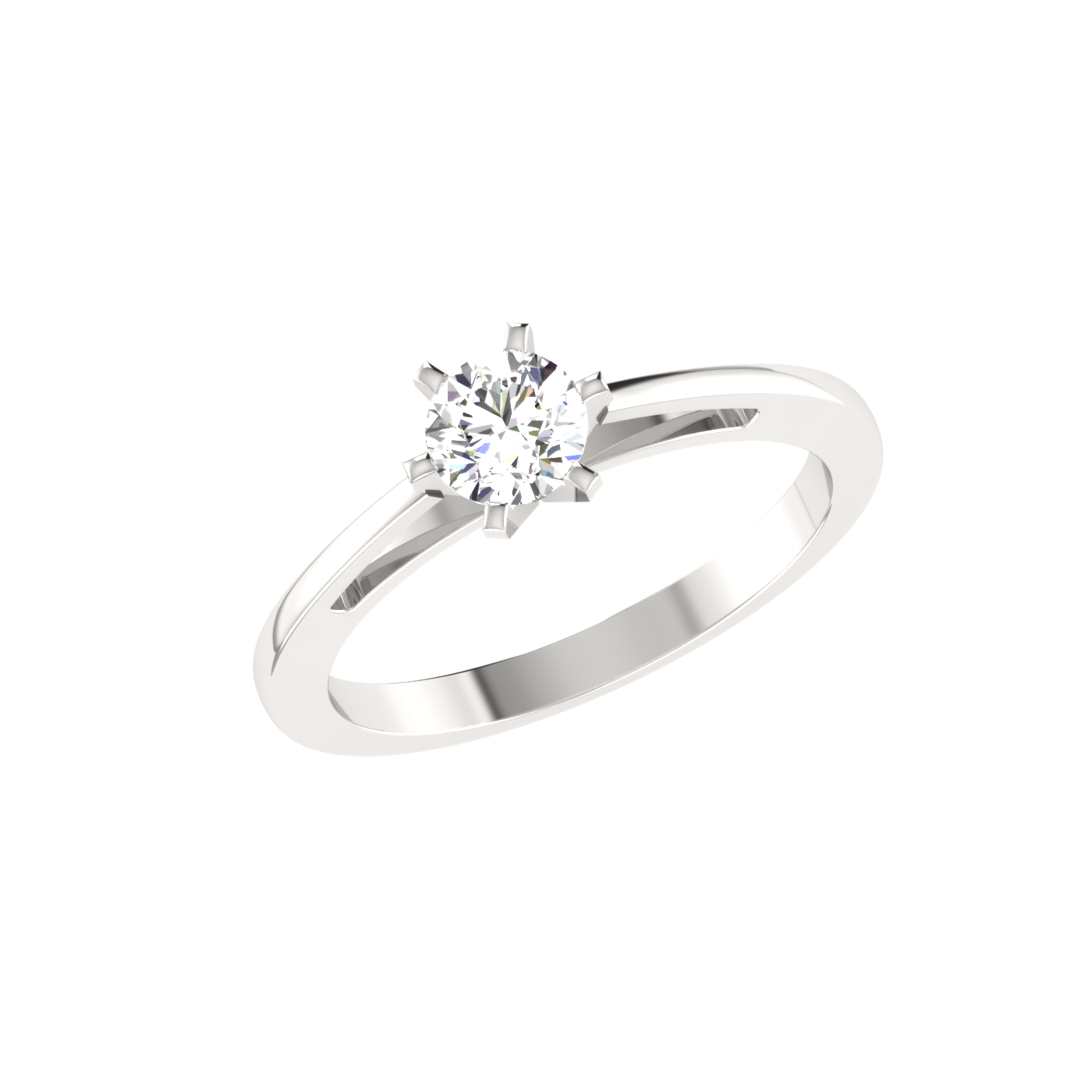 1 CT 6 PRONG ROUND DIAMOND SOLITAIRE ENGAGEMENT RING