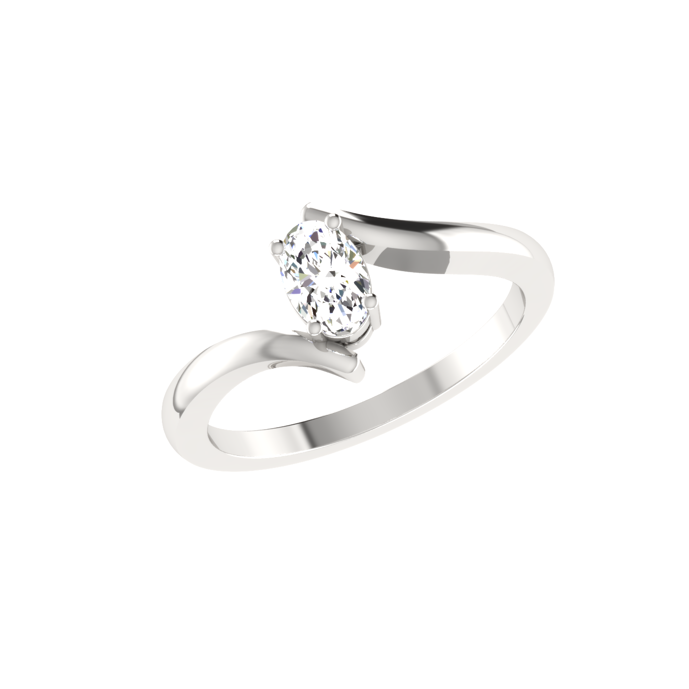 1 CARAT OVAL CUT FLOURISH SOLITAIRE DIAMOND ENGAGEMENT RING