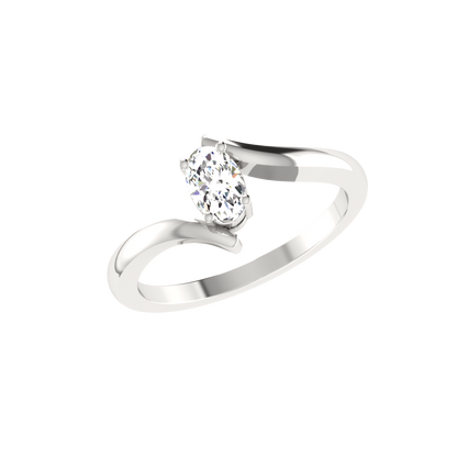 1 CARAT OVAL CUT FLOURISH SOLITAIRE DIAMOND ENGAGEMENT RING