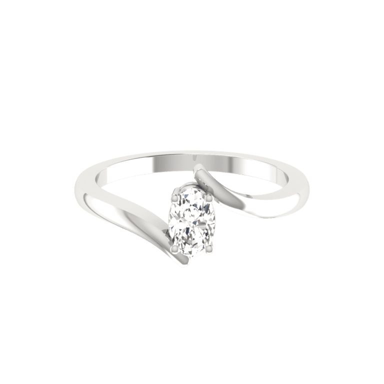 1 CARAT OVAL CUT FLOURISH SOLITAIRE DIAMOND ENGAGEMENT RING