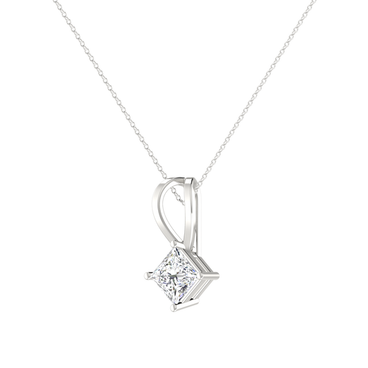 1 CT PRINCESS SHAPE PENDANT - ENHANCE YOUR STYLE WITH GRACE AND GLAMOUR