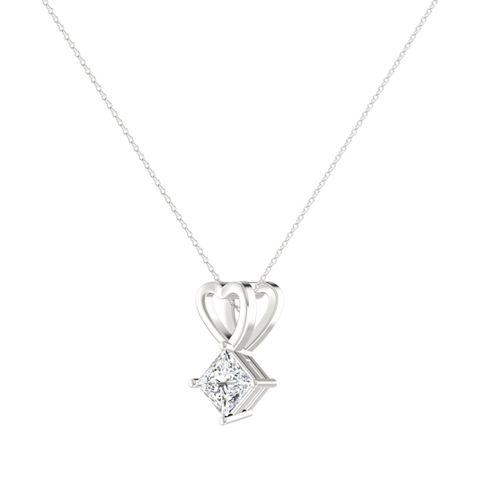 1 CT 4 PRONG PRINCESS SOLITAIRE NECKLACE