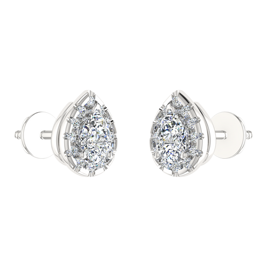 BEZEL SETTING DROP CUT DIAMOND EARRING