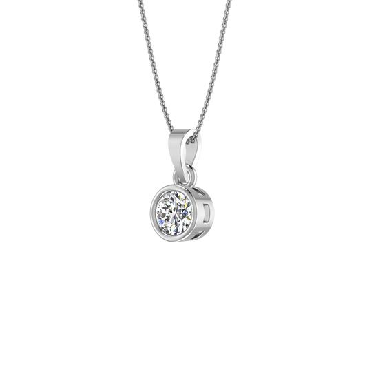 1 CARAT BEZEL SET ROUND DIAMOND NECKLACE