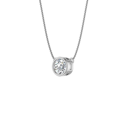 ANTIQUE LOOK 1 CARAT ROUND DIAMOND SOLITAIRE PENDANT