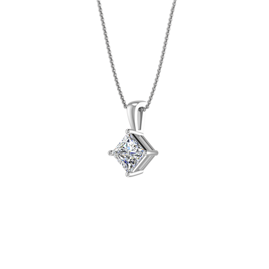 1 CARAT PRINCESS CUT DIAMOND SOLITAIRE PENDANT