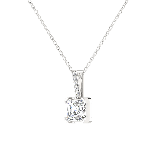 4 PRONG CRISP – CUT CORNERED PRINCESS CUT PENDANT