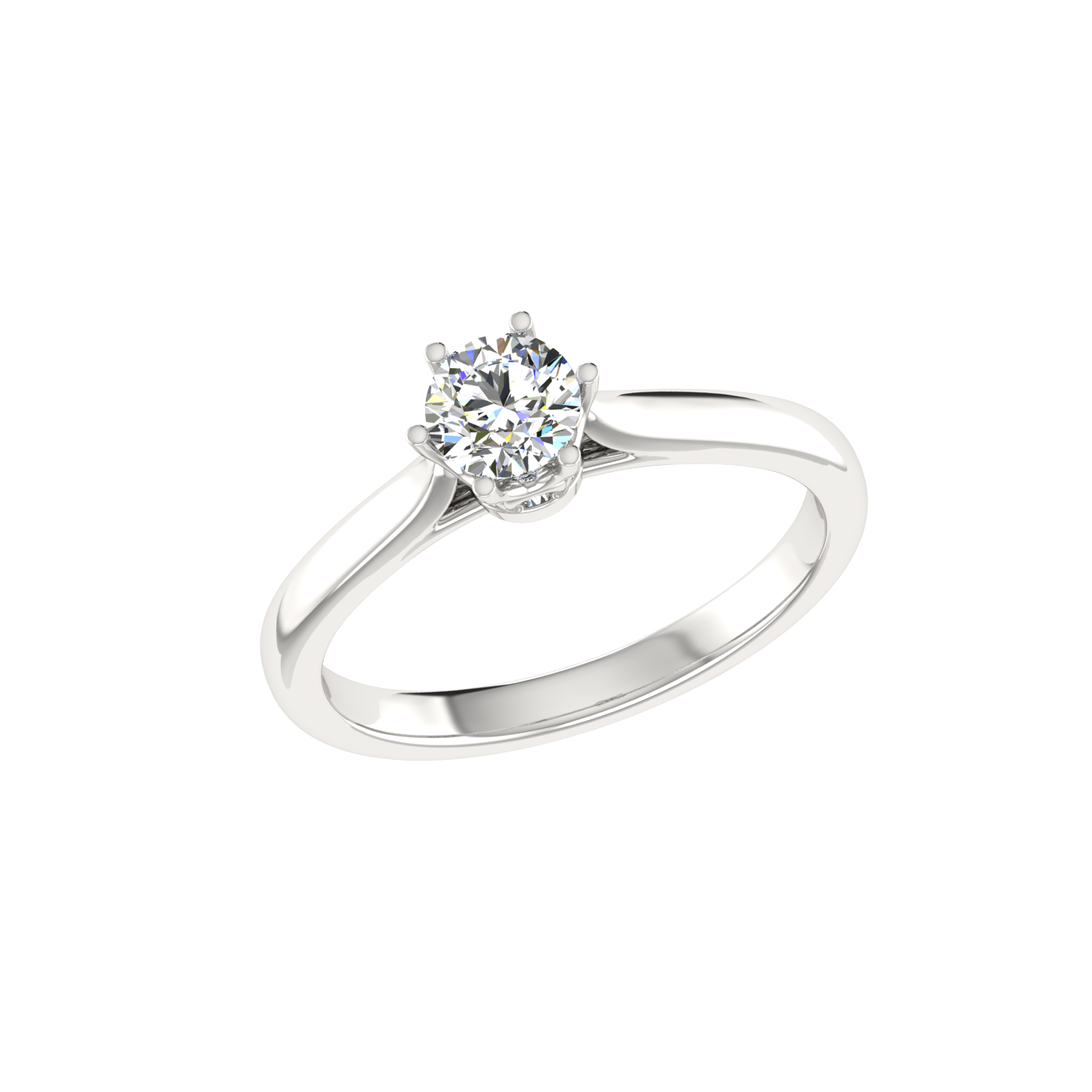 1 Carat Round Diamond Solitaire Ring – Elegant 6 Prong Setting for Timeless Beauty