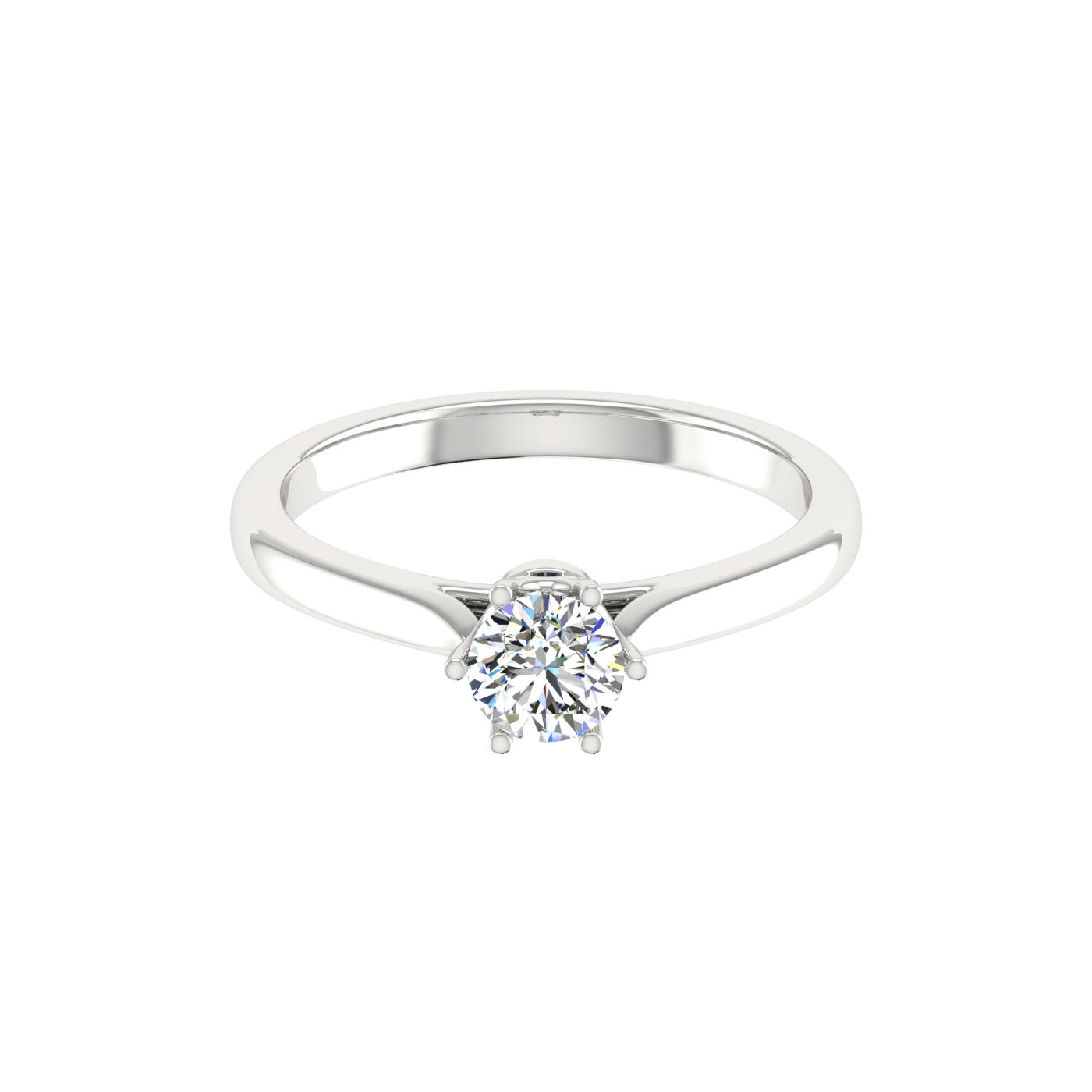 1 Carat Round Diamond Solitaire Ring – Elegant 6 Prong Setting for Timeless Beauty