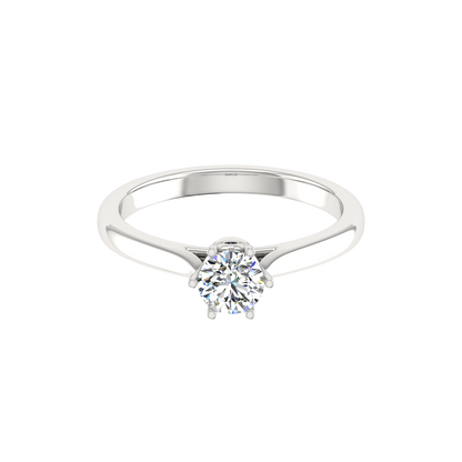 1 Carat Round Diamond Solitaire Ring – Elegant 6 Prong Setting for Timeless Beauty