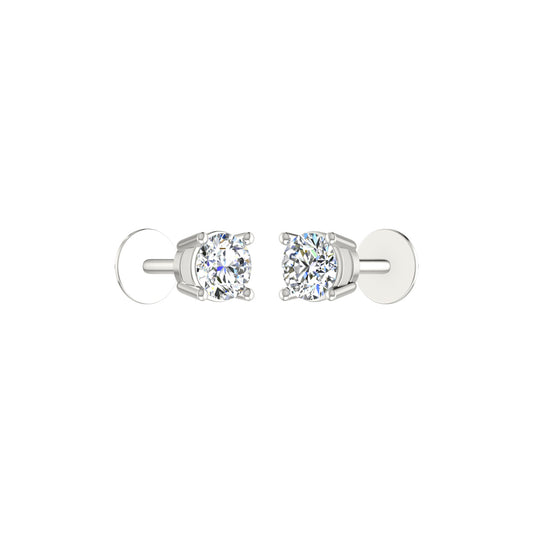 4 PRONG DIAMOND STUDED SOLITAIRE EARRING