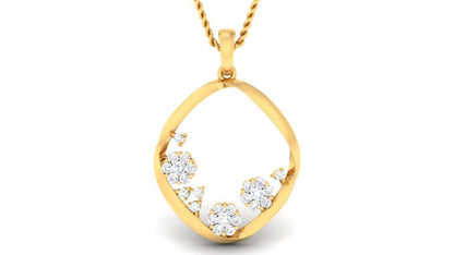 FLORAL DESIGN DIAMOND PENDANT SET