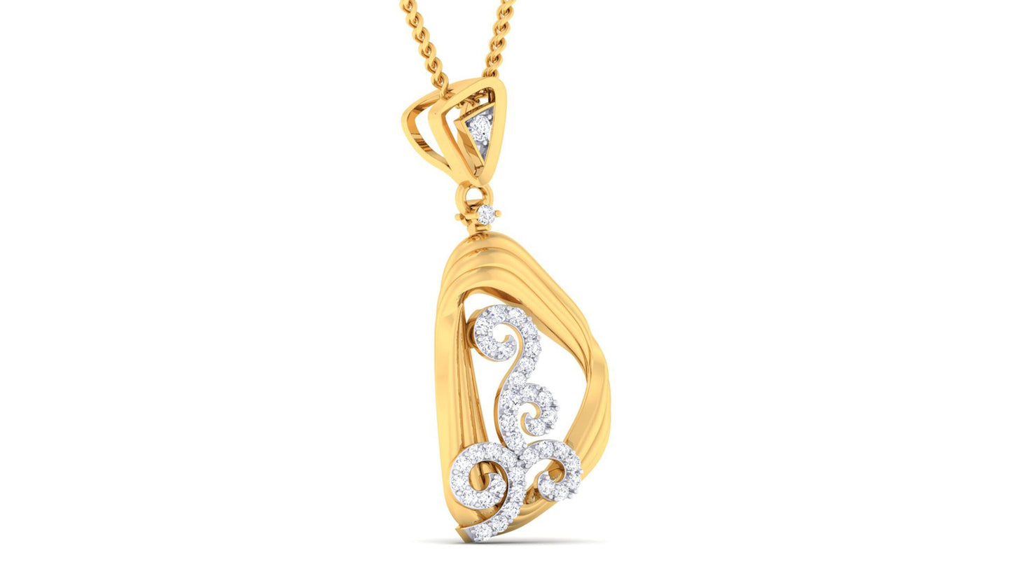 MESHED STREAKS DIAMOND PENDANT SET