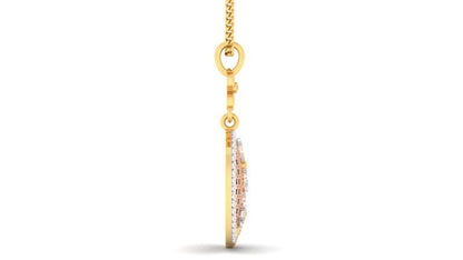 BEAUTIFUL NET OF LEAF DIAMOND GOLD PENDANT SET