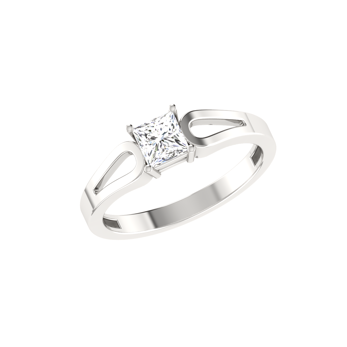 JeenMata 1 Carat Princess Cut Moissanite Engagement Ring - Bridal Set -  Double Halo Ring - Cluster Ring - 18k White Gold Over Silver - Walmart.com
