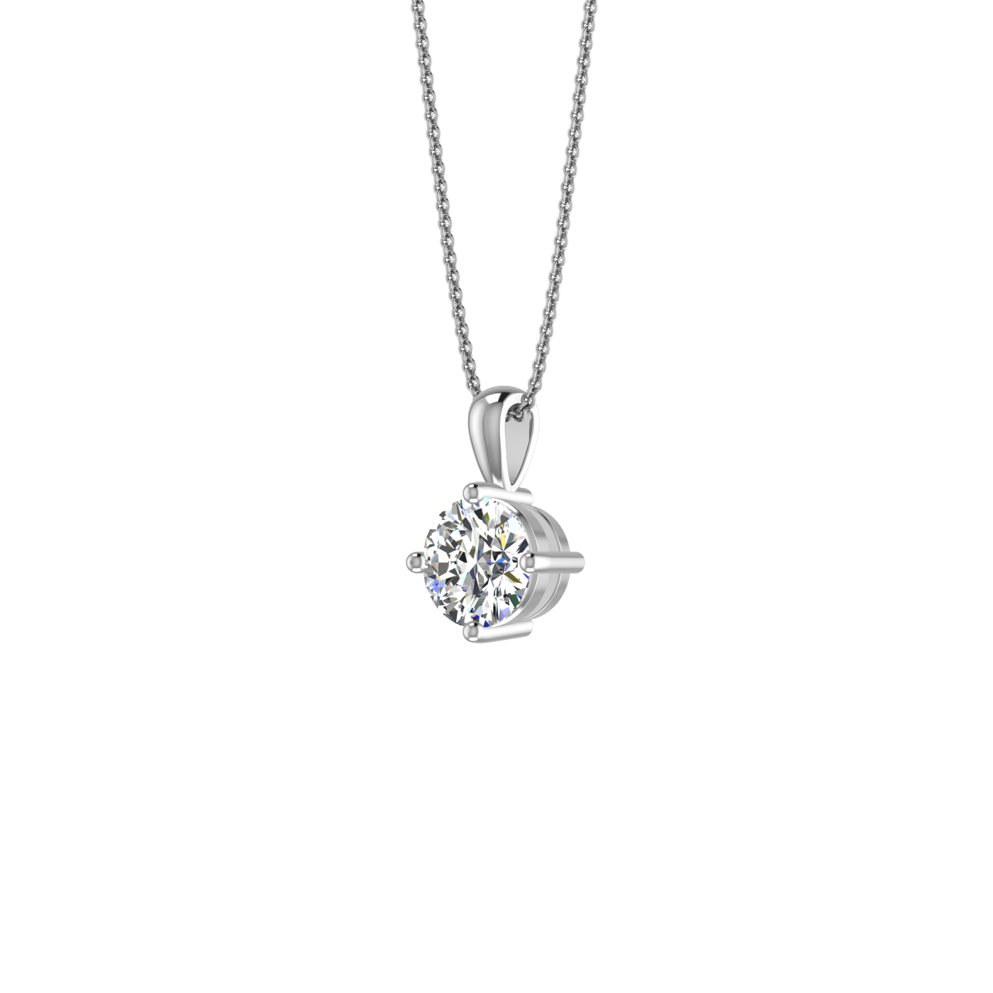1Ct Oval Lab Created Diamond Solitaire 4 Prong Pendant Necklace 14K White  Finish | eBay