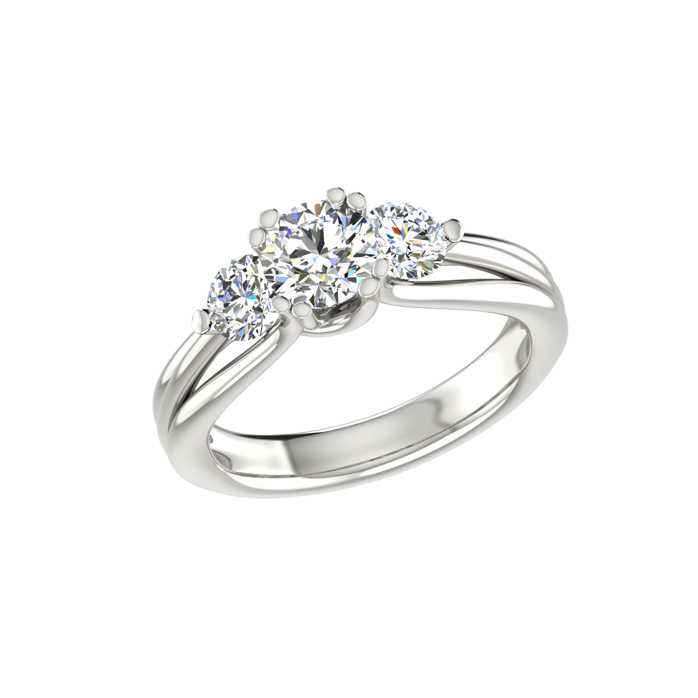 Shop 3 Stone Rings | Diamond Jewellery - BAUNAT