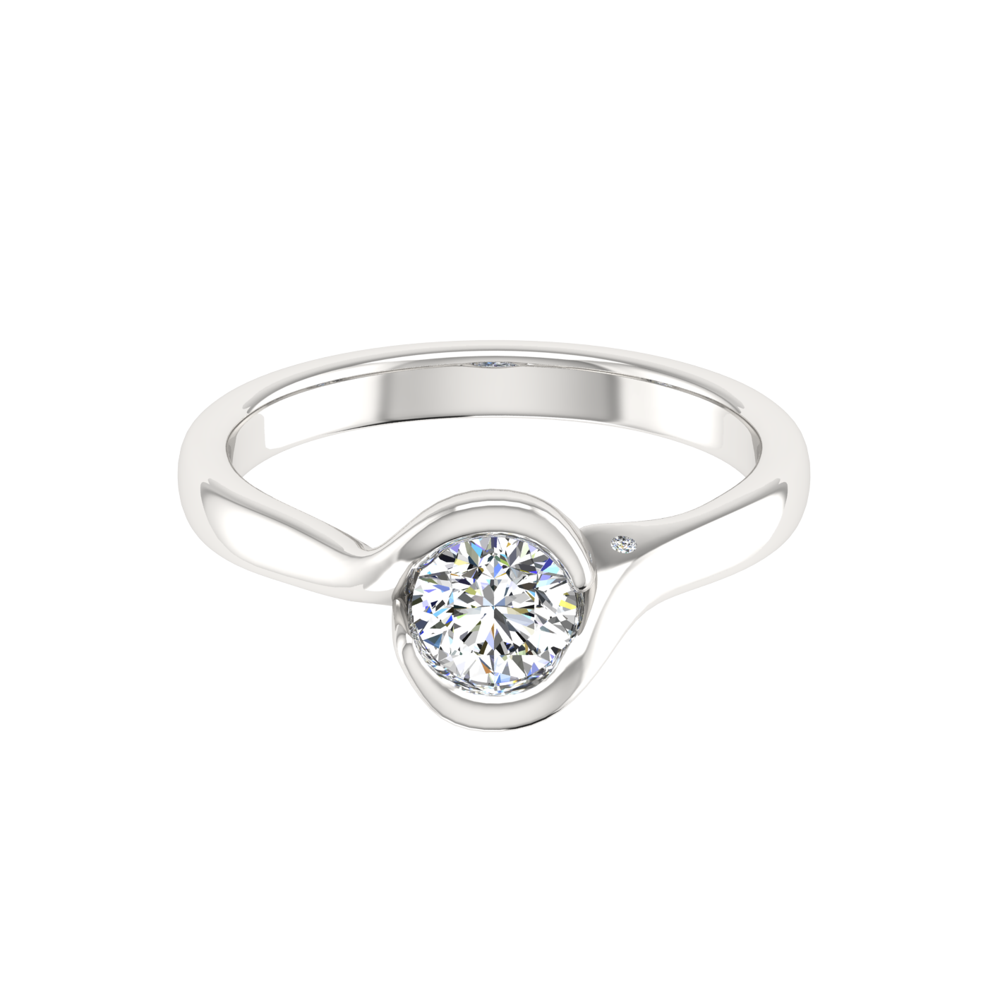 Round Solitaire Bypass Engagement Ring. – True Love Jewelry
